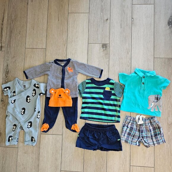 Baby Boy NB Tea Collection Romper, Carter's Play Sets - 8 Pcs -  Excellent - Picture 2 of 6